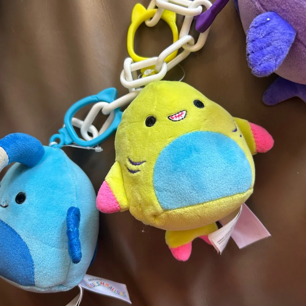 Squishmallows Colorful Sea🦈🐙🐚🌊 Creature Plush Set of 6 with chain